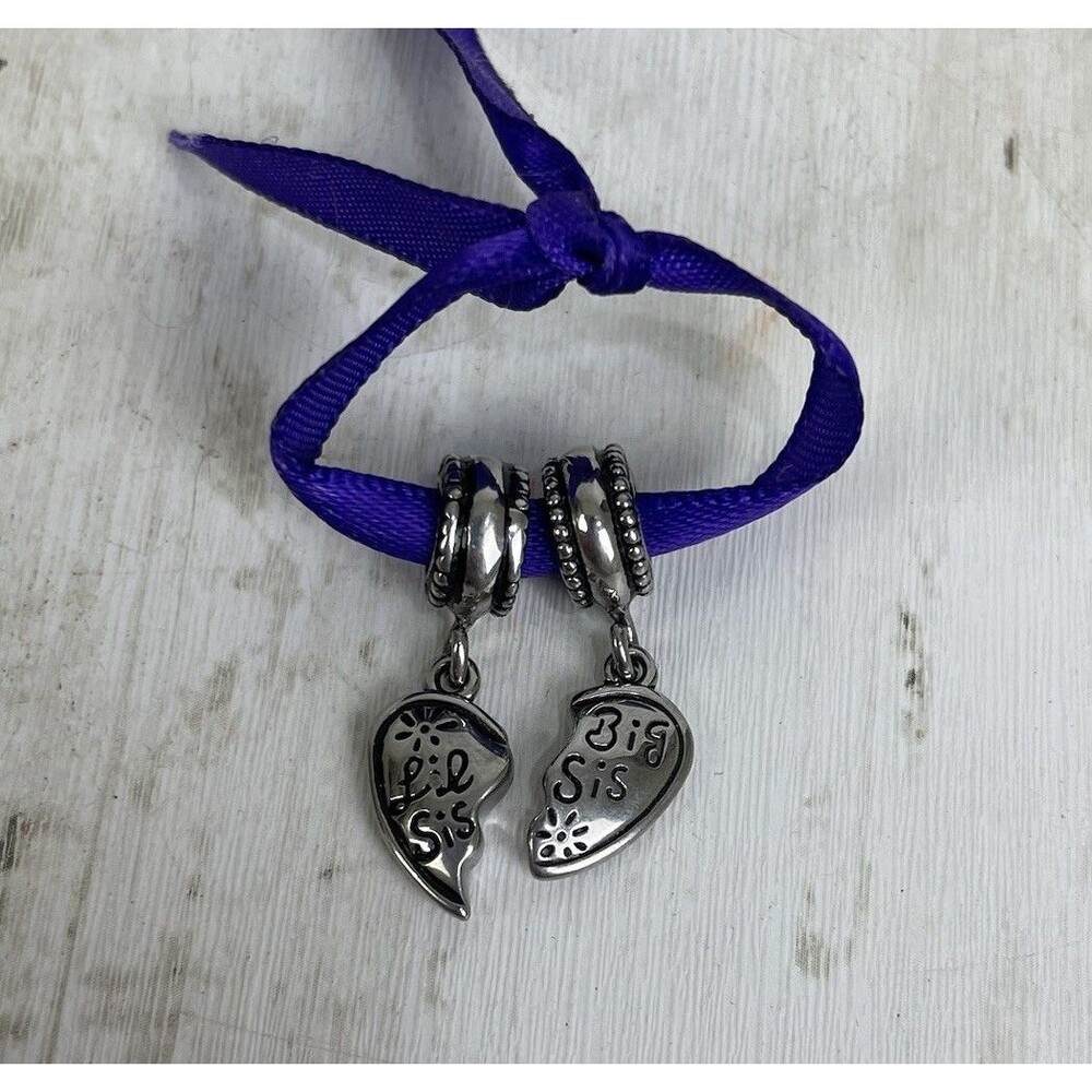 Hallmark Connections Big Sis & Little Sis Dangle Charm Bead Stainless Steel NWOT